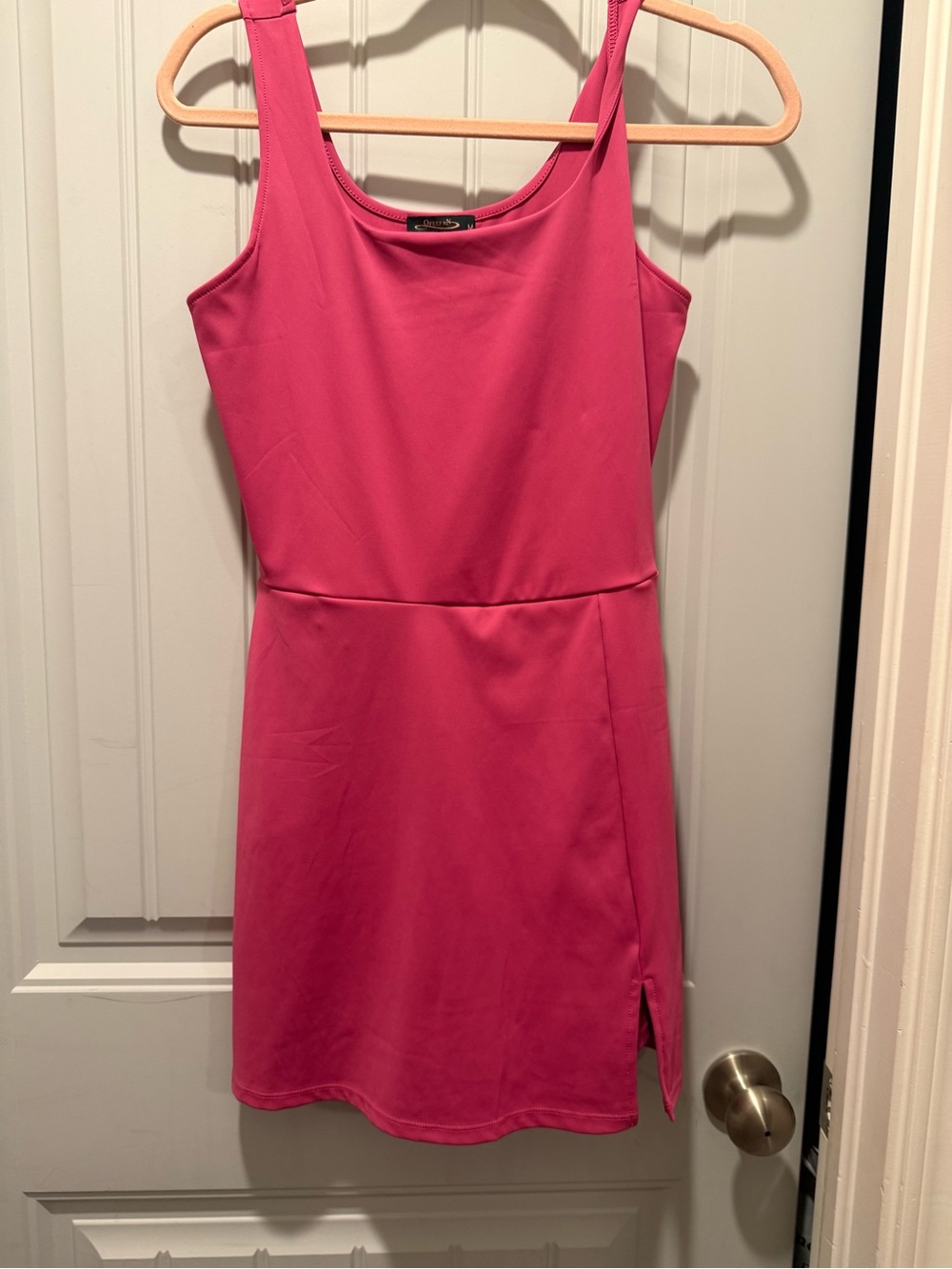 Amazon Pink Sleeveless Mini Dress with Side Slit
